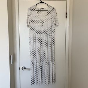 Zara Black and White Polkadot Maxi Dress